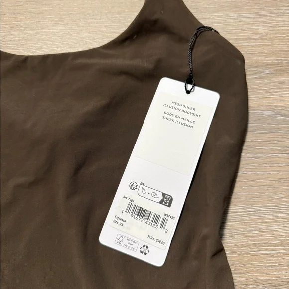 ALO Yoga Mesh Sheer Illusion Bodysuit - Espresso - Picture 2 of 3